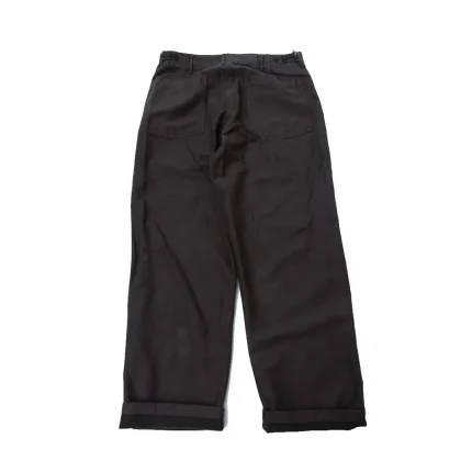 Fatigue Pants Cotton Linen Moleskin Relax Fit Charcoal Gray Back