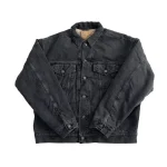 OrSlow 01 6105 D61SK – Organic Cotton Flannel Check Lining Type 3 Denim Jacket – Black Denim Stone