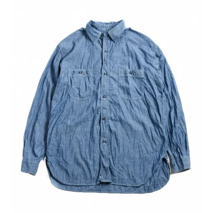 Orslow Lot 8270–84 Relax Fit Chambray Work Shirt 2 Year Wash Front