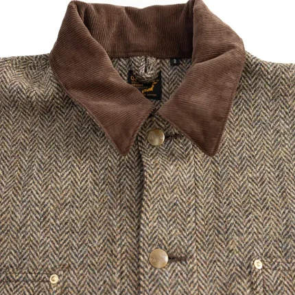 orSlow 01 6034 H47K Harris Tweed Relaxed Fit Coverall Jacket – Khaki (1)