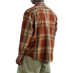 orSlow Checked Cotton and Linen Blend Shirt Back