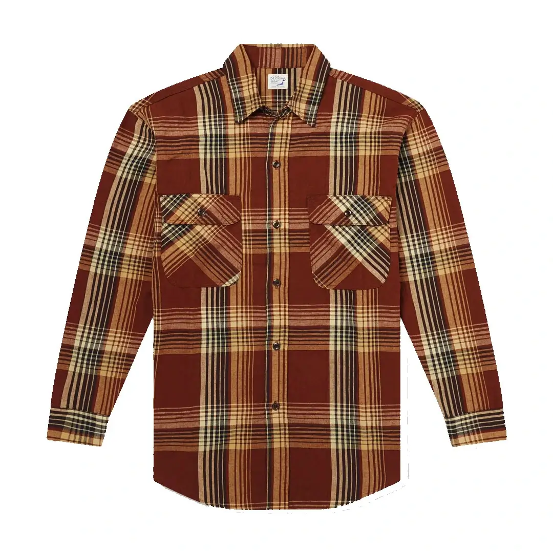 orSlow Checked Cotton and Linen Blend Shirt Front orSlow Checked Cotton and Linen Blend Shirt Front