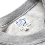 orSlow Light Weight French Terry Crewneck Sweat Shirt Heather Grey FRONT 2