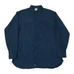 orSlow Linen Poplin Check Work Shirt Indigo Front