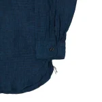 orSlow Linen Poplin Check Work Shirt Indigo Front Arm