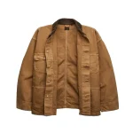 orSlow Relaxed Fit Canvas Coverall in Brown Front Opened